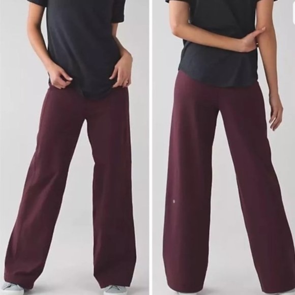 NEW Lululemon Sit In Stillness High Rise Luon Wide Leg Pants Red Grape SIZE 2 - Picture 1 of 9